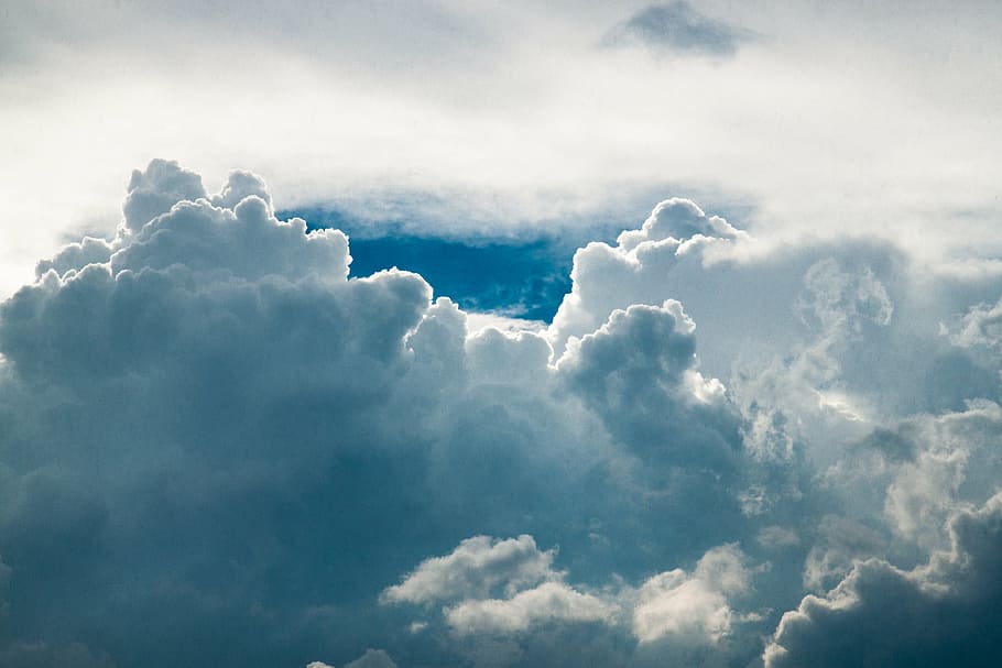 awan cumulus, biru, langit, udara, foto, nimbustratus, alam, awan, putih, awan - langit