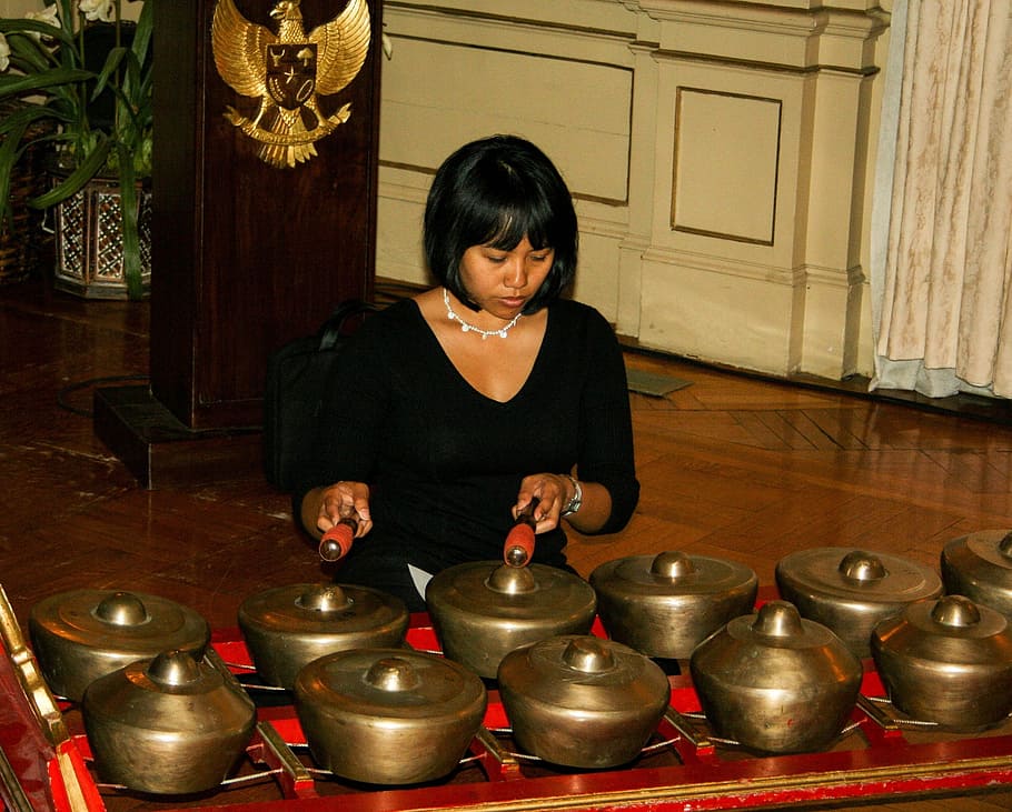 Music, Woman, Gamelan, musical instrument, gamelan musical instrument, entertainment, indonesian, embassy of indonesia, cultures, women