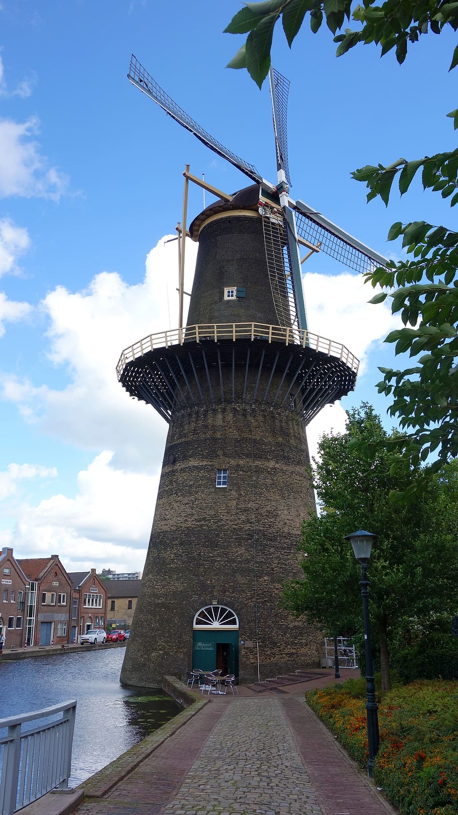 mill, grain mill, wind mill, mill blades, blue sky, brandersmolen, historic building, historic mill, holland, wicks