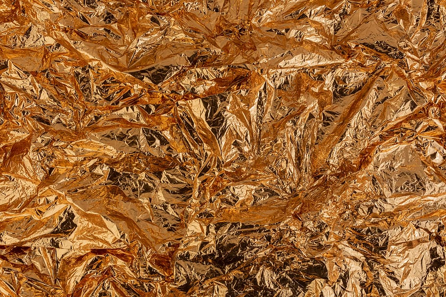 foil background, background, abstract, crumpled, Foil, Texture, Backgrounds, full frame, brown, nature