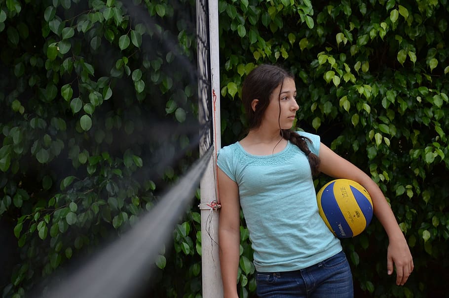 volleyball, sports, ball, competition, play, athletic, net, game, casual clothing, plant