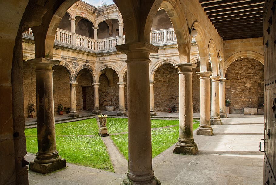 architecture, travel, building, arcade, cloister, religious, convent, old, church, tourism