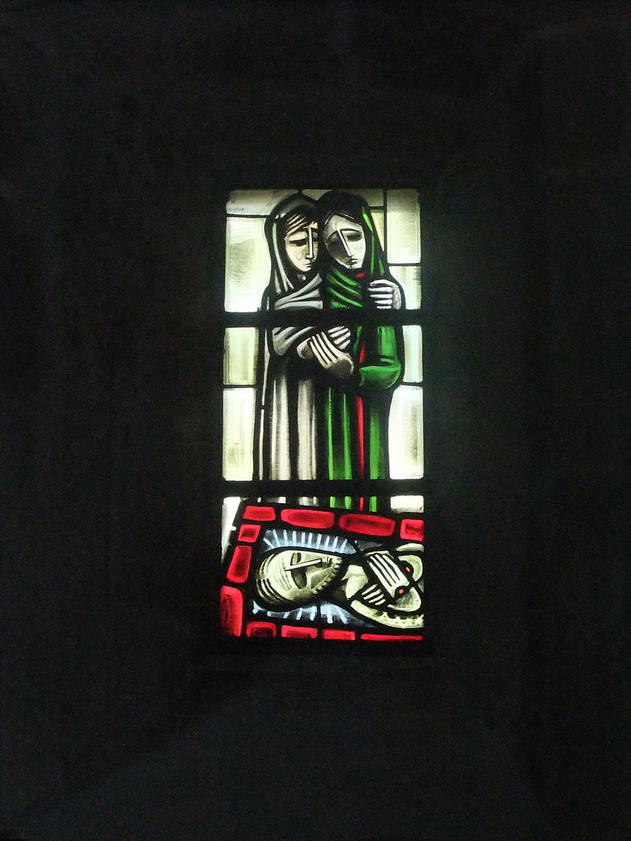church window, good friday, mourning, jesus, passion, suffering, death, faith, christ, window