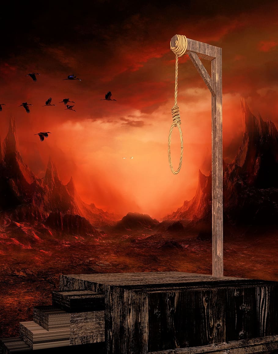 brown, hanging, rope illustration, gallows, knitting, hang, background image, penalty, fantasy, capital punishment