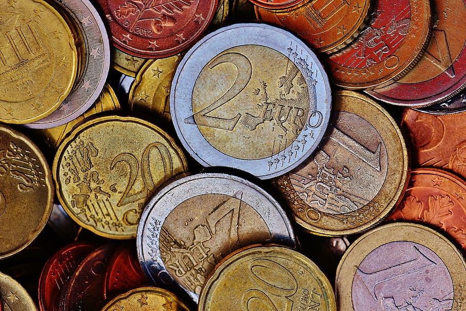 relleno, fotografía de marco, monedas, dinero, euro, moneda, especie, cambio suelto, centavos de euro, € moneda