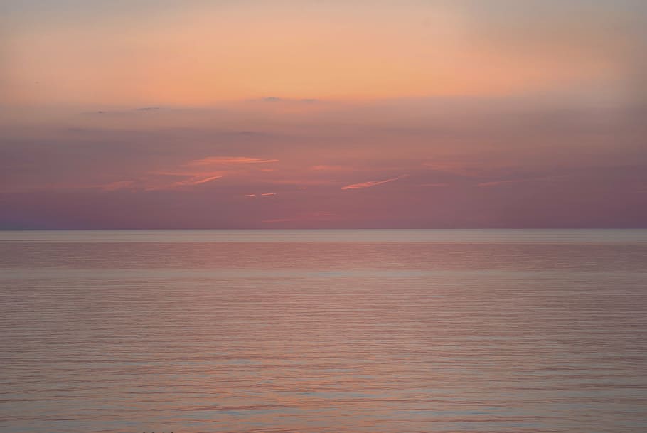 calma, agua, playa, púrpura, naranja, oro, magenta, puesta de sol, lago, océano