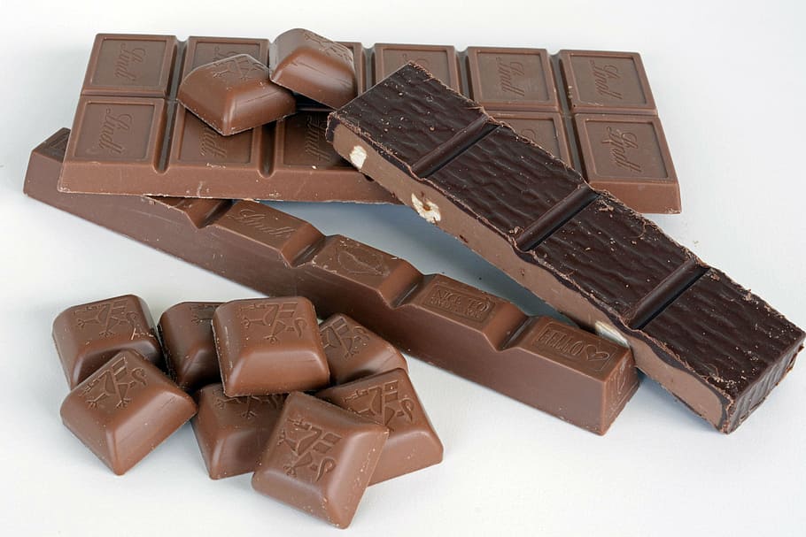 several chocolate bars, chocolate, swiss chocolate, candy, delicious, nibble, sweet, nuts, milk, nutrition