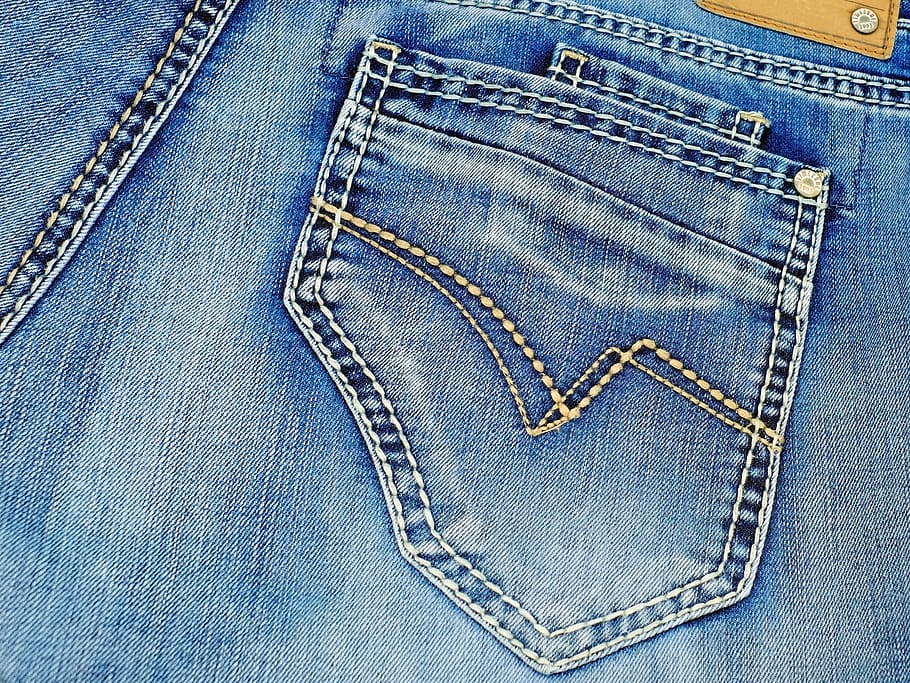 pantalones de mezclilla azul, jeans, bolso, bolsillo trasero, pantalones, lavado, ropa, ropa casual, mezclilla, azul