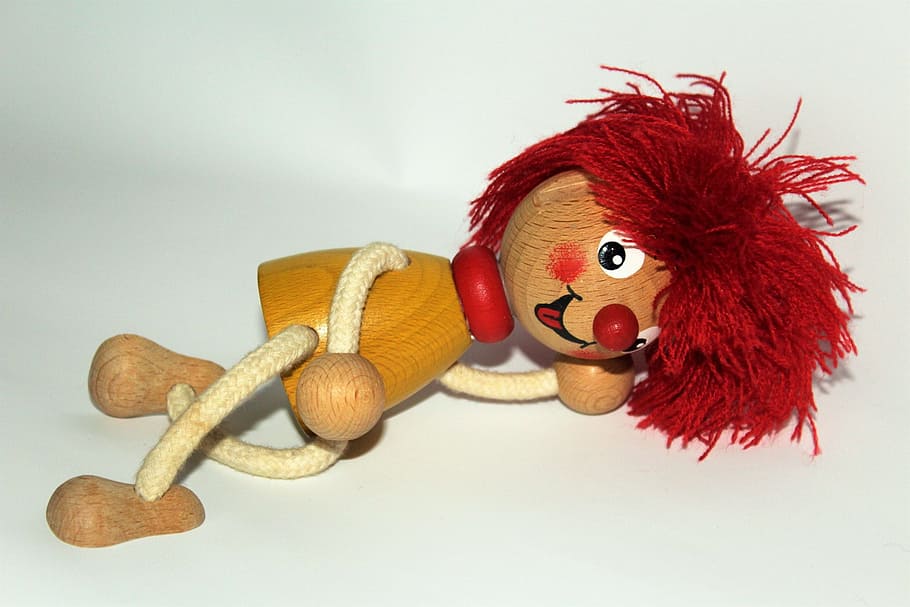 pumuckl, gambar, mainan, anak-anak, lucu, holzfigur, rambut merah, kayu, tokoh-tokoh kayu, boneka kayu