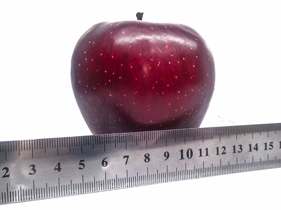Fruta, manzana roja, manzana, fondo blanco, blanco, rojo, potencia, manzanas de amor, tamaño, dieta