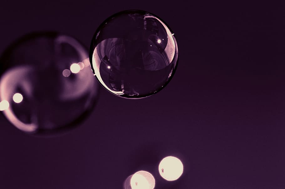burbujas de jabón, coloridas, bolas, agua jabonosa, hacer burbujas de jabón, flotar, reflejando, burbuja, sin gente, primer plano