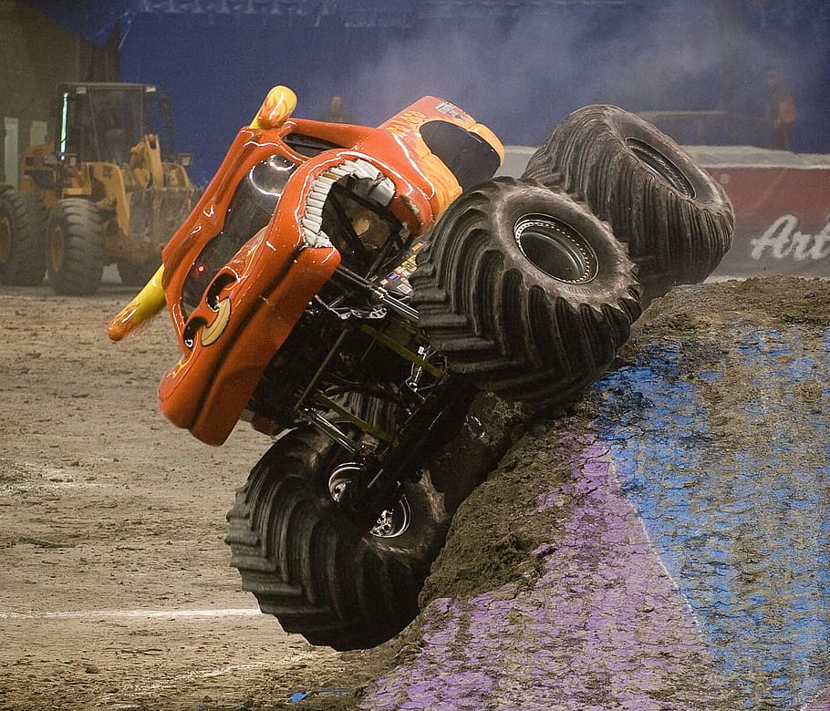 red, monster truck photo, el toro loco, monster truck, motor vehicle, competition, monster jam, motorsport, event, style