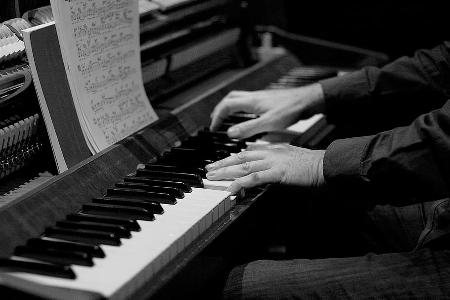 피아노, 피아노 연주자, 열쇠, 음악, 악기, 피아노 건반, 검은, 화이트, 피아노 연주, 건반