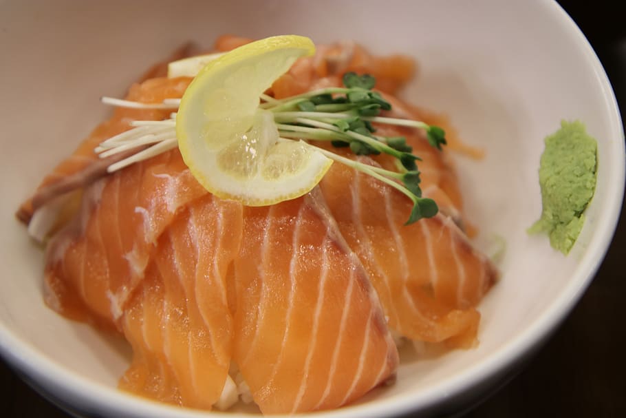 salmon, rice, food, delicious, dining, salmon times, bob, japanese, vegetable, salmon hoedeopbap
