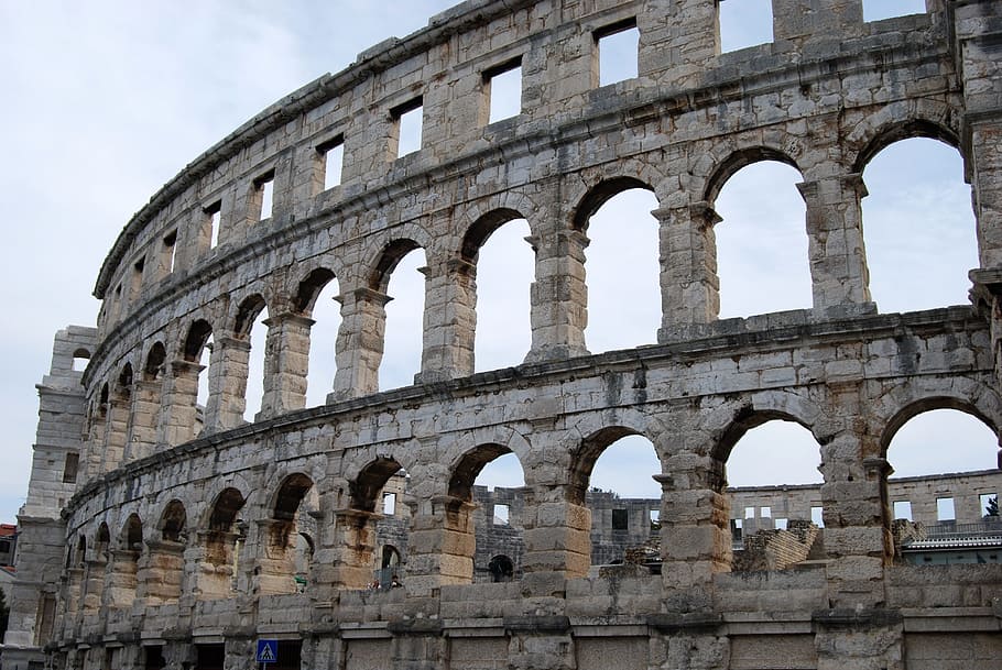 콜로세움, 로마, 풀라, 풀라 경기장, 크로아티아, 기념물, 원형 극장, 이스트 리아, 골동품, 고대의