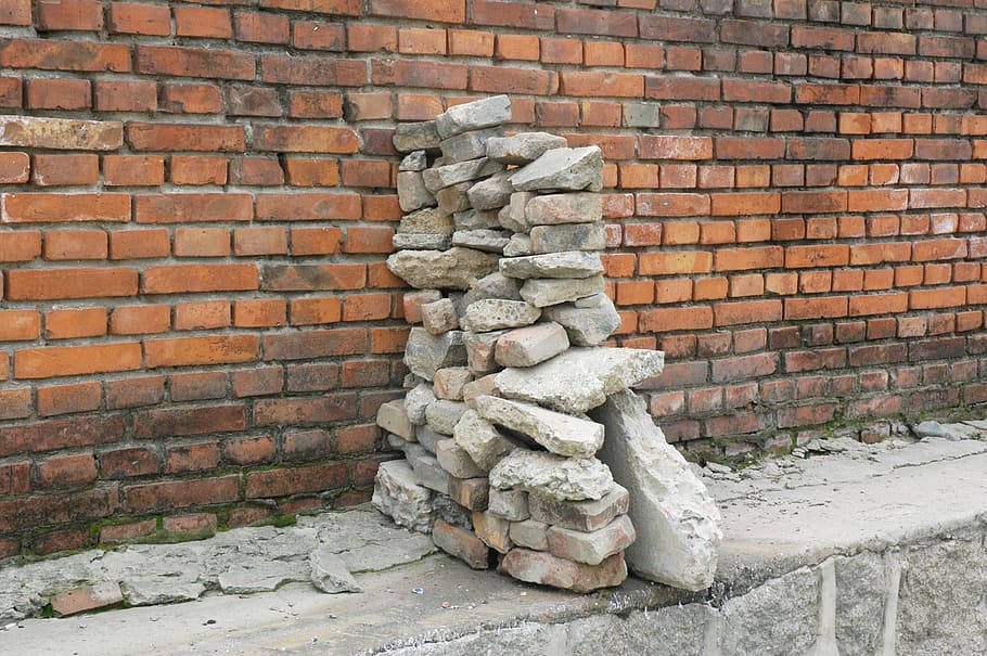 Dinding, Bata, Masonry, Batuan, batu bata, batu, tumpukan, tekstur, berumur, brickwall
