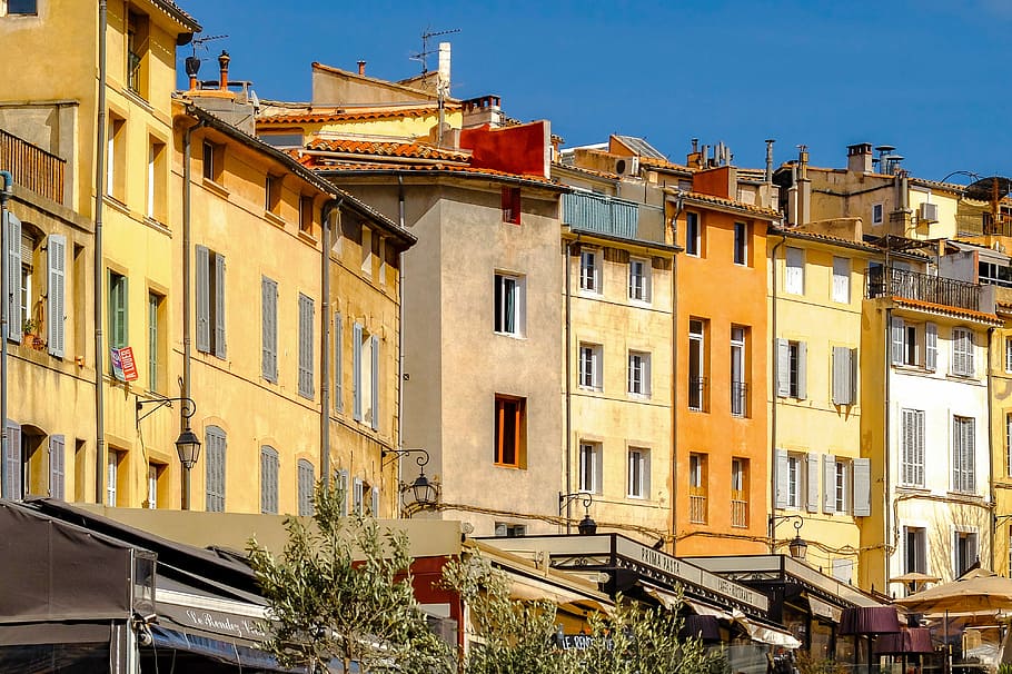 architecture, building, house, facade, colorful, ancient, old, aix-en-provence, provence, france