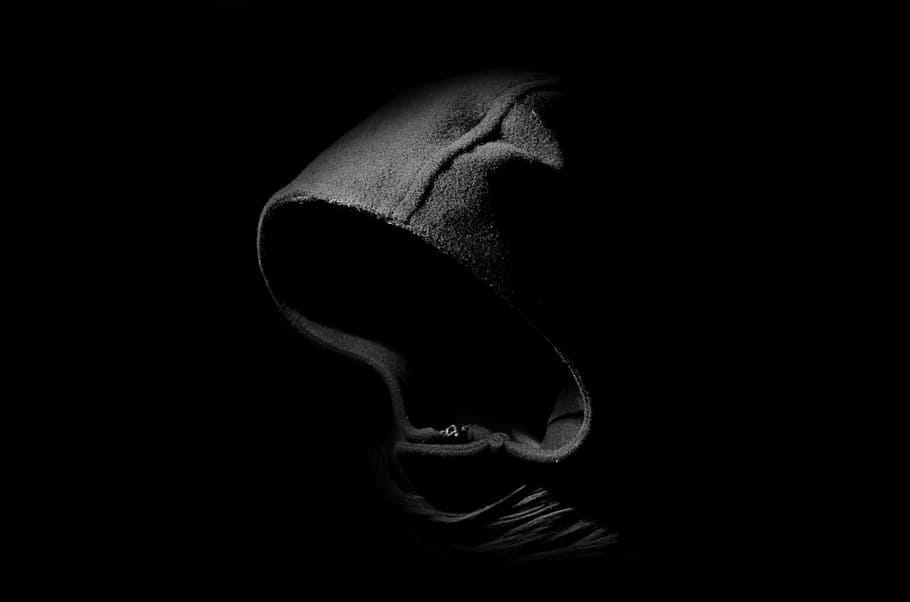 grayscale photo, person, hoodie, grayscale, death, darkness, dark, hood, hooded, ghost