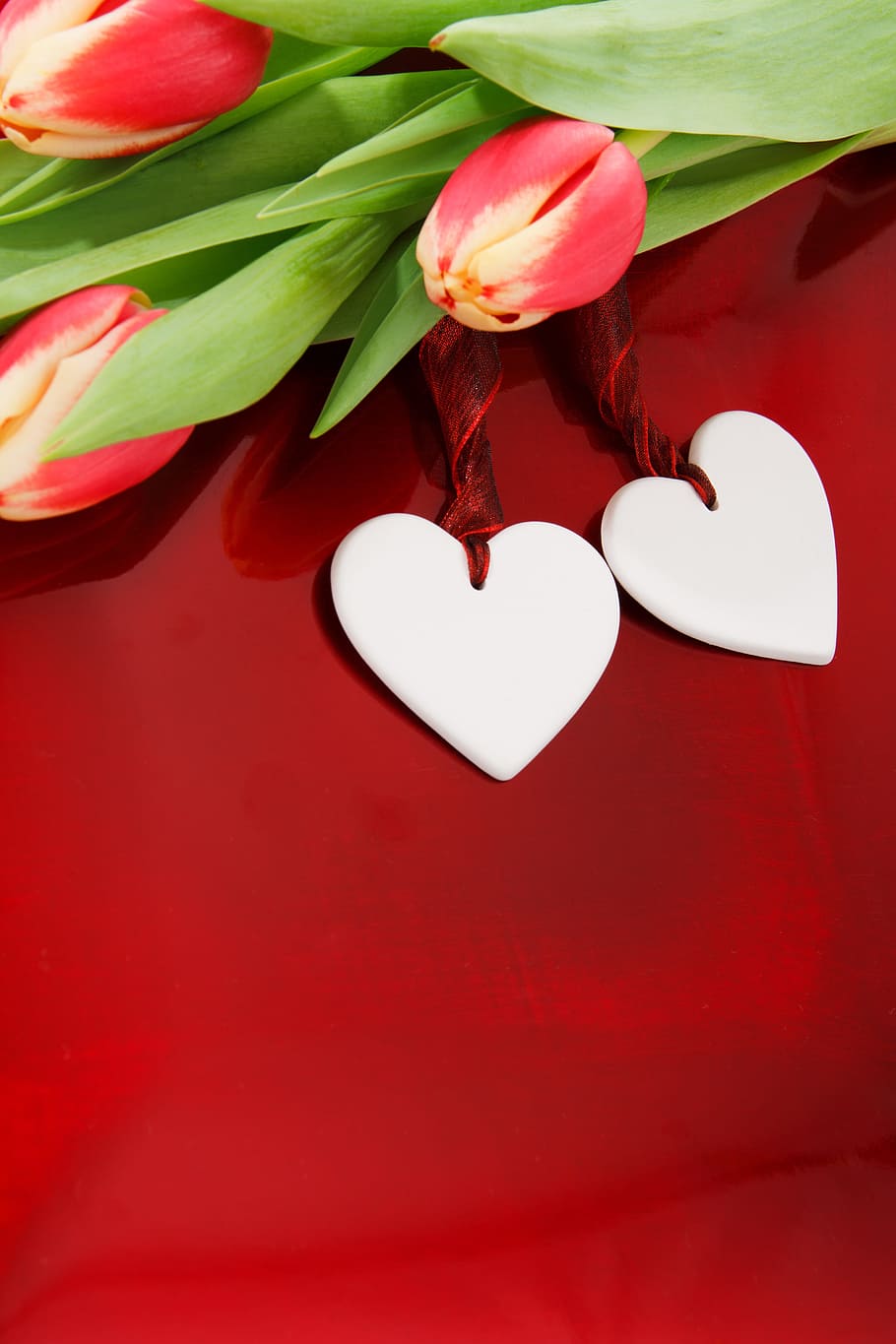 flowers, red, board, Anniversary, Background, Blossom, celebration, valentine, day, decoration