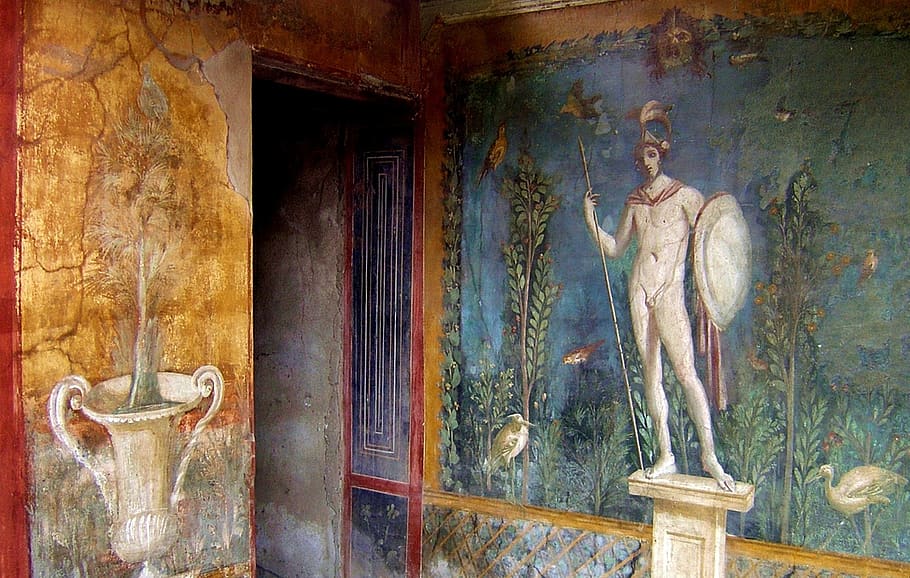 Italia, Pompeya, antigüedad, historia romana, fresco, pintura, mitología, lugares de interés, arte y artesanía, representación