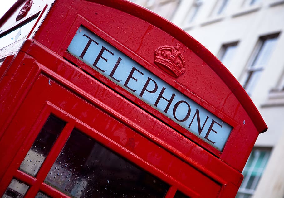 bilik telepon merah, telepon, london, merah, inggris, simbol, kotak, ikon, retro, terkenal
