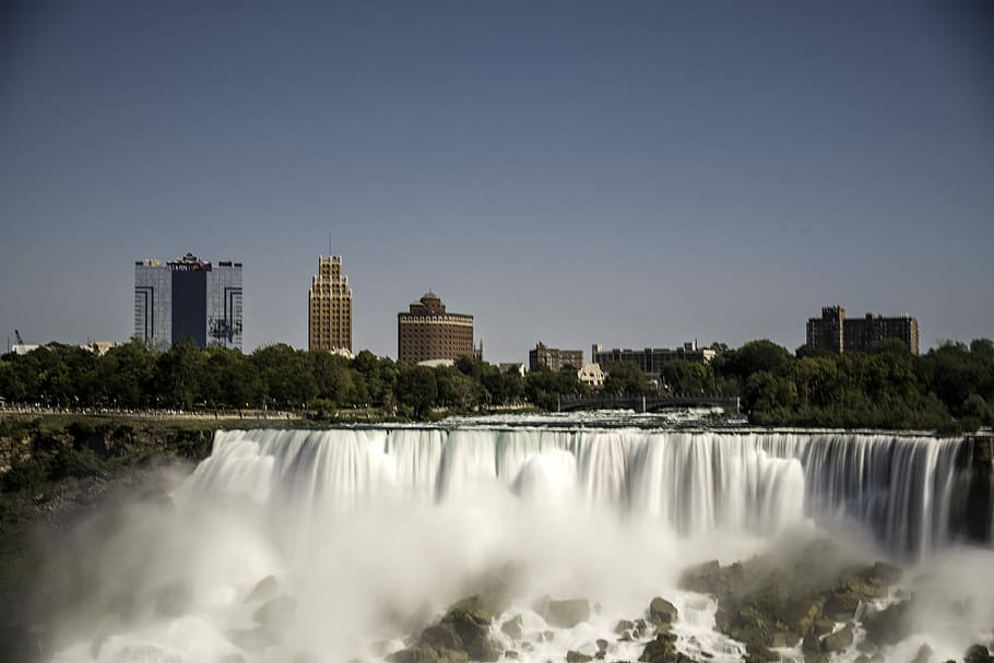 american, falls, niagara, ontario, Buildings, American Falls, Niagara Falls, Ontario, Canada, photos, nature