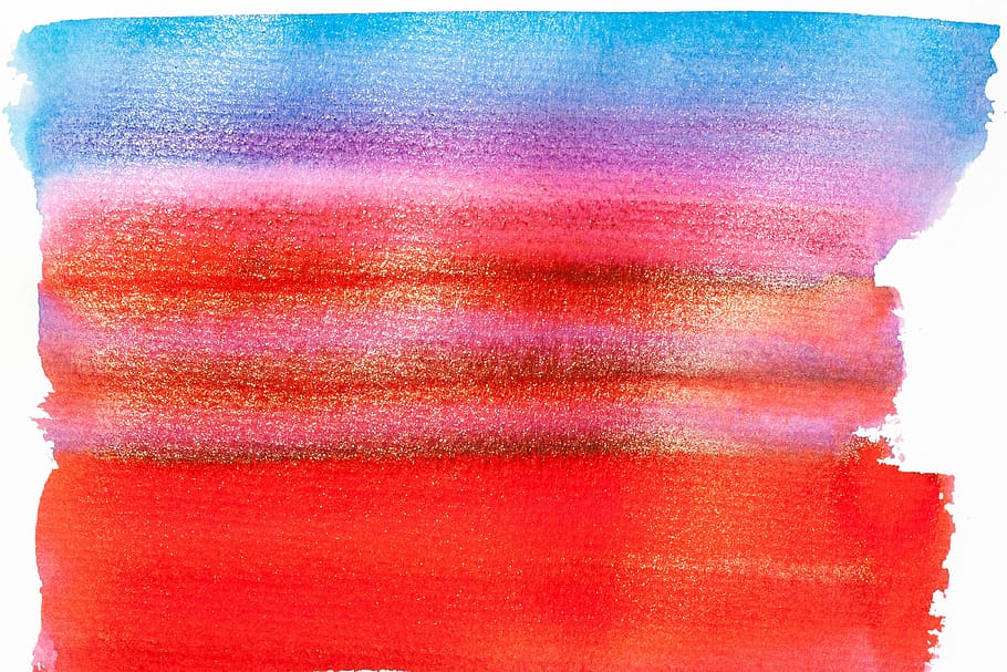 red, blue, painting, tusche indian ink, watercolor, wet, painting technique, soluble in water, not opaque, color