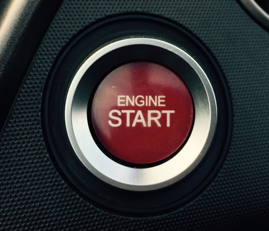 red, engine, start, button, beginning, car, auto, the vehicle, turn, honda