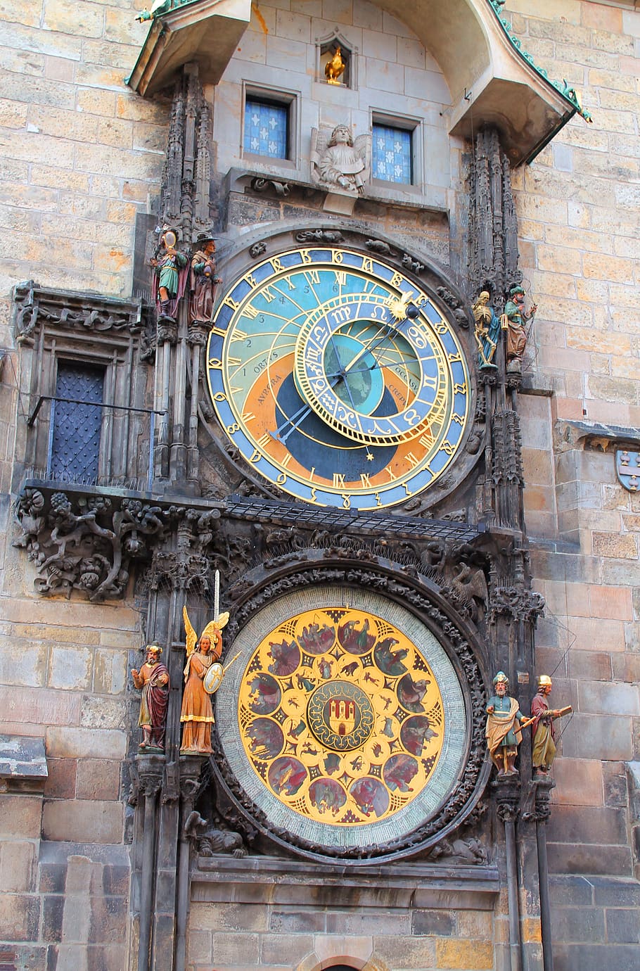 prague, astrological clock, czech republic, historically, places of interest, clock, building exterior, architecture, clock tower, astronomical clock