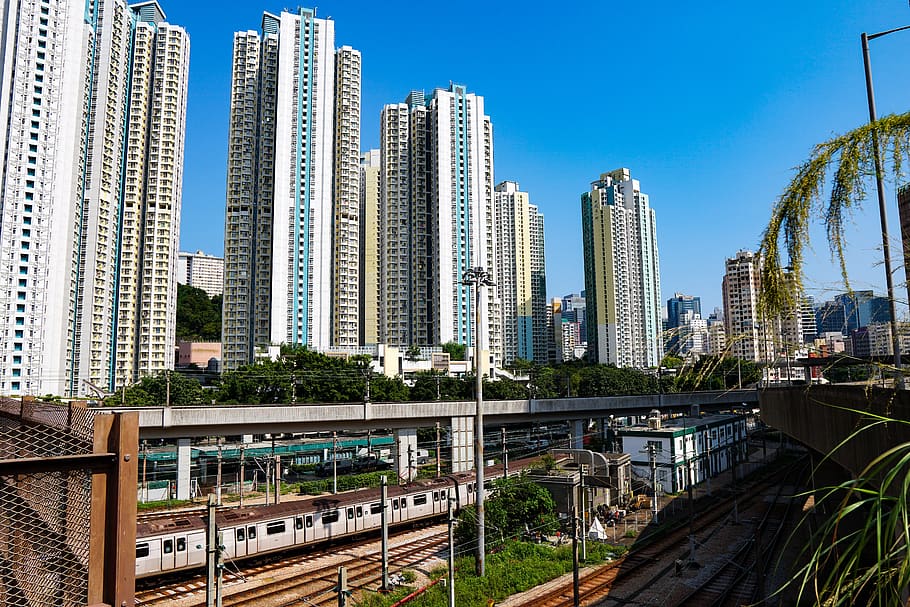 apartment, hongkong, train, view, city, transport, transportation, railway, kong, hong
