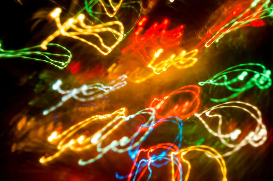 bokeh, colors, new year, lights, christmas, blur, multi colored, motion, illuminated, abstract