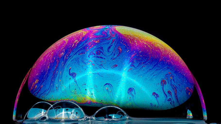 bubble, rainbow, colorful, bubbles, color, surreal, dream, lights, effects, soap