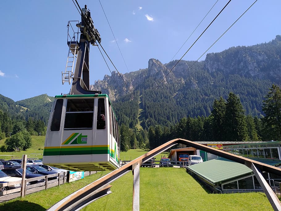 tegelberg, tegel mountain rail, cable car, schwangau, bottom station, tree, mountain, plant, sky, nature