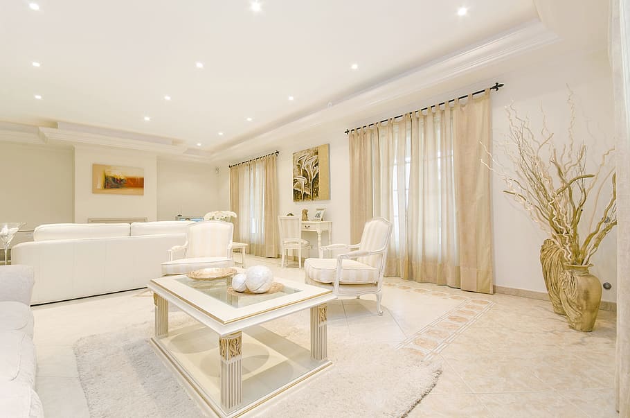 white, leather, living, room, set, inside the house, furniture, inside, home, domestic room