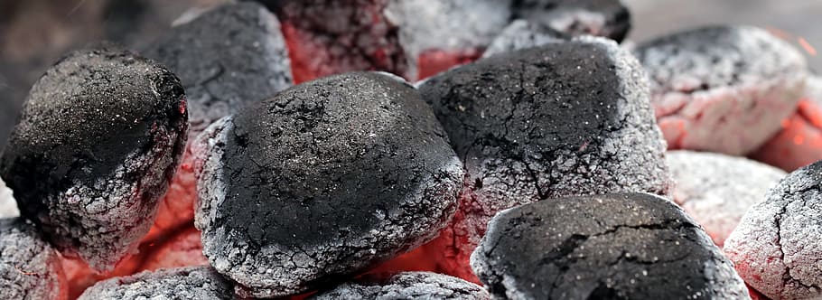 closeup, photography, charcoal, burning, embers, barbecue, carbon, hot, fire, heat