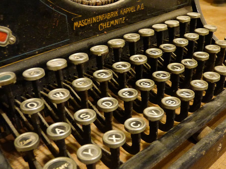 máquina de escribir marrón, máquina, impresión, llaves, fuente, máquina de escribir, papel, letras, para escribir, documento