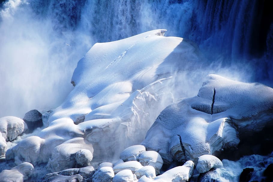 batu, putih, gunung es, salju, musim dingin, suhu dingin, Es, beku, keindahan di alam, ketenangan