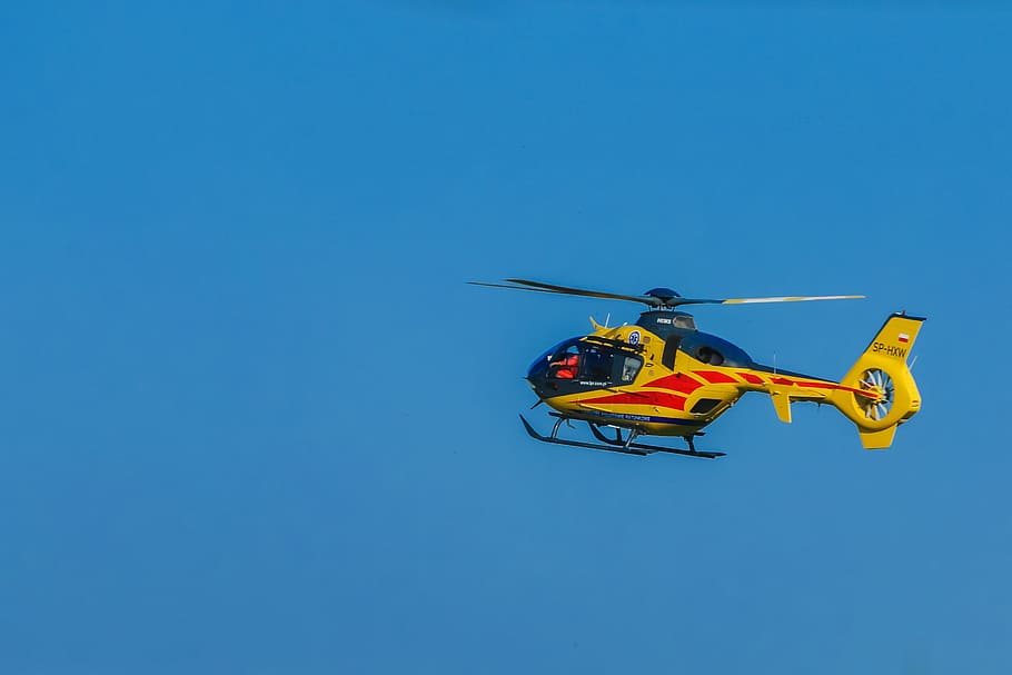 helicopter, ambulance, fly, aviation, sky, propeller, flight, travel, rescue, help