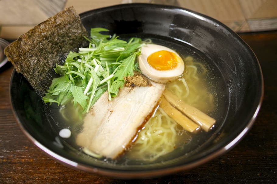 black, bowl, Japanese Food, Ramen, japan food, restaurant, salt ramen, binhai salt from your for, cuisine, diet