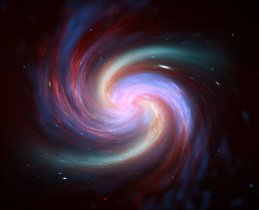 illustration, spiral galaxy, multicolored, universe, spiral, strudel, cigar galaxy, big dipper, big bar, galaxy