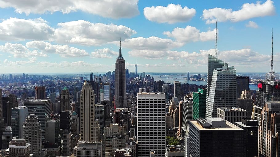 city buildings, New York, View, Panorama, Manhattan, city, big city, united states, new york city, bulding
