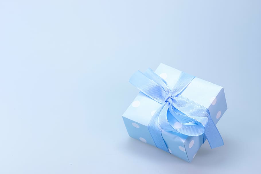 verde azulado, blanco, caja de regalo, hecho, sorpresa, bucle, navidad, festival, decoración navideña, embalaje