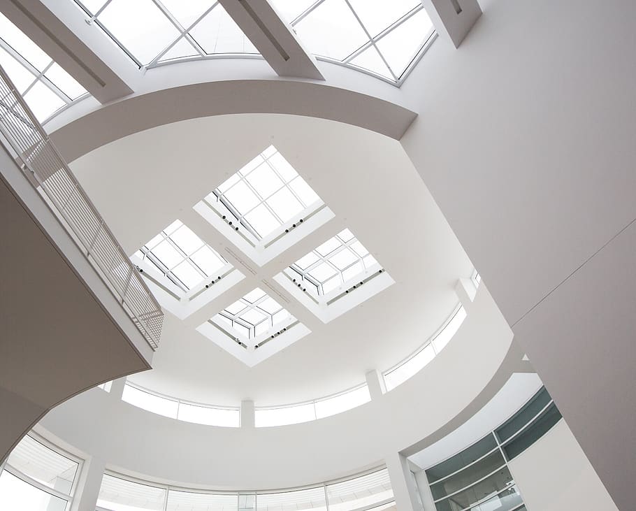architecture, building, infrastructure, white, ceiling, design, built structure, indoors, low angle view, skylight
