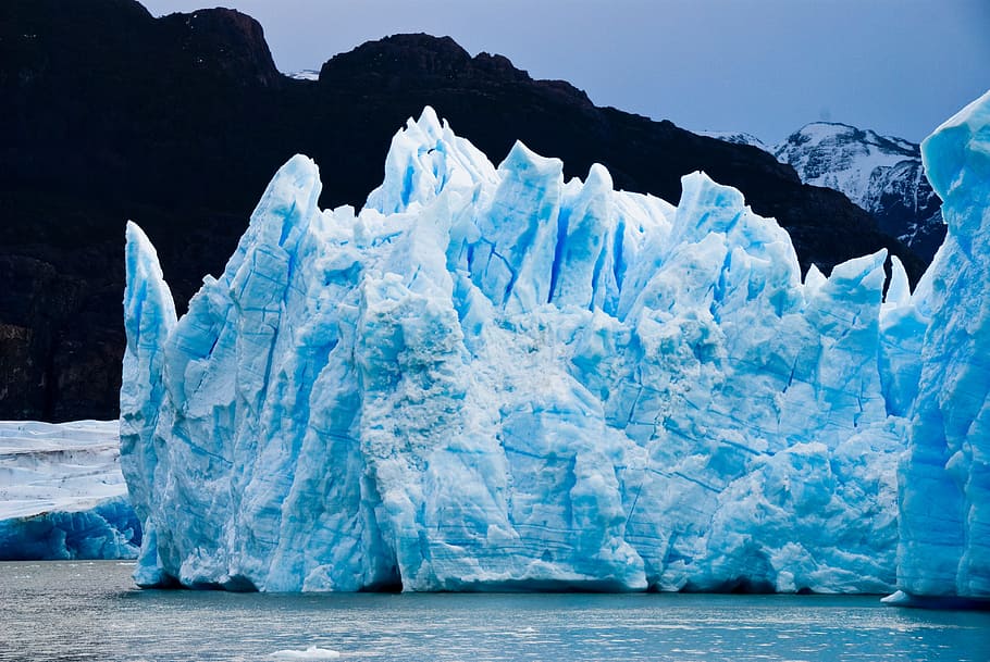 fotografi pemandangan, gunung es, gletser, patagonia, es, alam, torre del paine, chile, suhu dingin, air