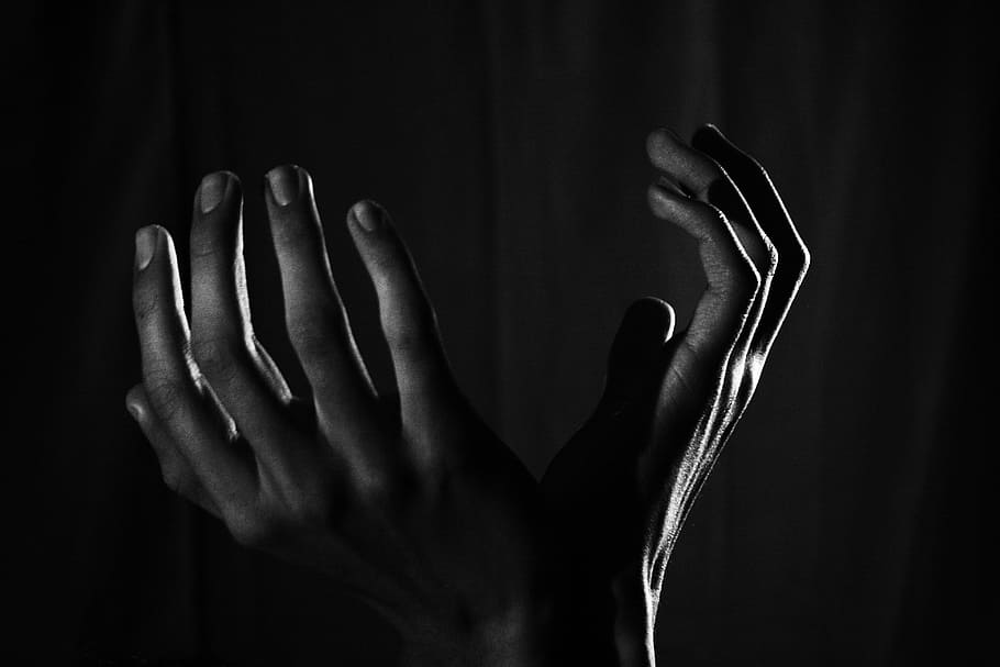 grayscale photography, human, hands, beg, pain, gesture, help, give, ask, giving
