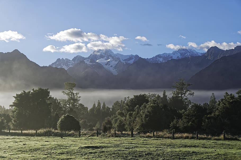 nueva zelanda, monte tasman, monte cook, montaña, naturaleza, paisaje, panorama, cielo, Árbol, belleza en la naturaleza