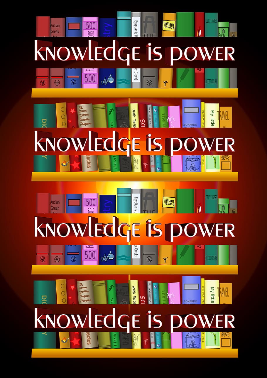assorted-color book illustration background, text overlay, book, books, adult education, leave, know, power, board, learn