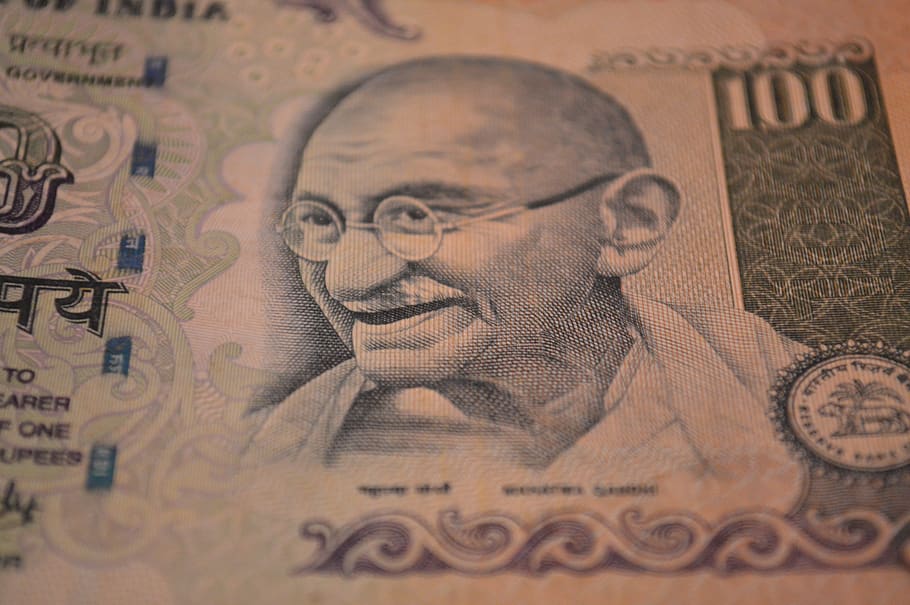 rupees, banknote, mahatma gandhi, money, currency, india, indian, banking, 100, economic