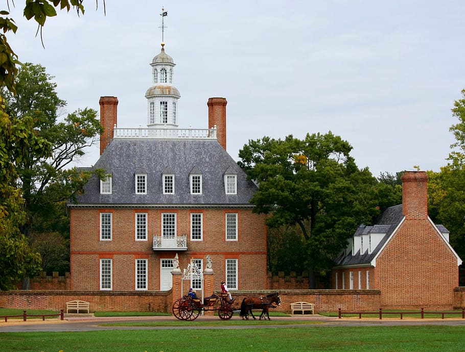 house, trees, daytime, governor's palace, mansion, palace, colonial, historical, site, travel