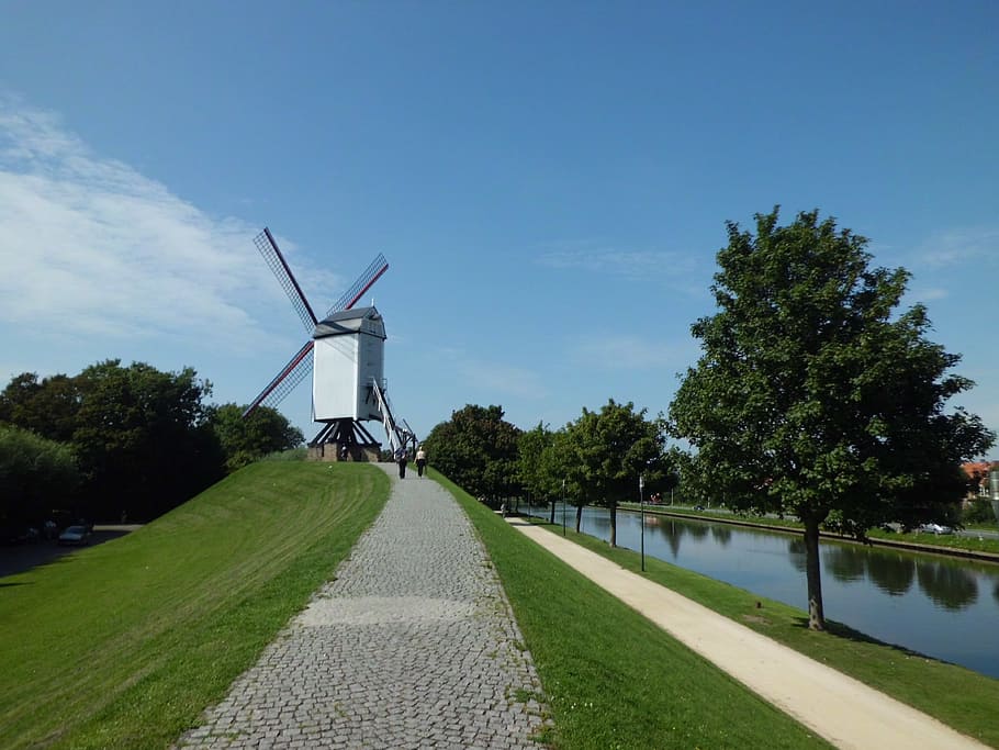 ミル キャンペーン チャンネル ベルギー 工場 空 環境保全 木 自然 風力タービン Pxfuel